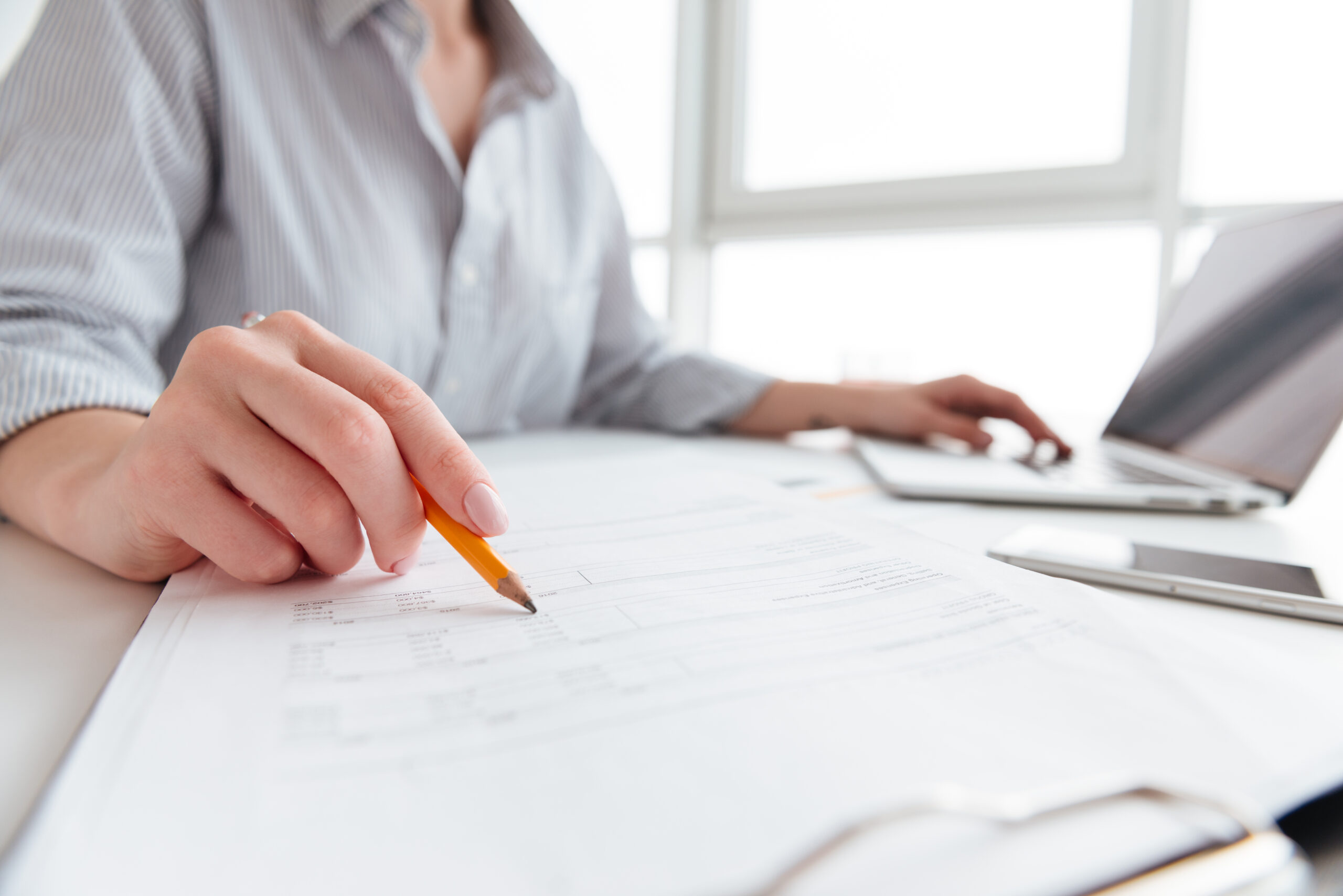 A tax preparer in Tulsa reviewing data security