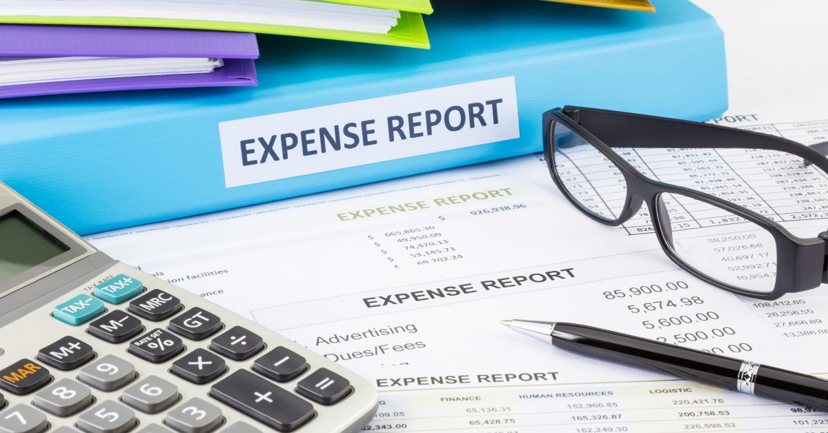 Expense reporting documents for year-end tax preparation